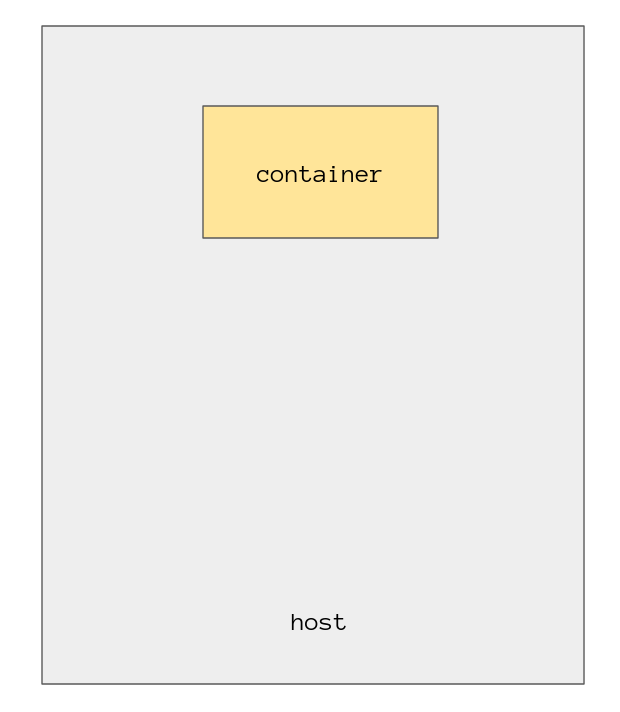 the host with a container in it which is not connected to any network
